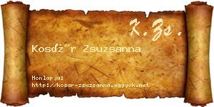 Kosár Zsuzsanna névjegykártya