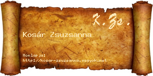 Kosár Zsuzsanna névjegykártya